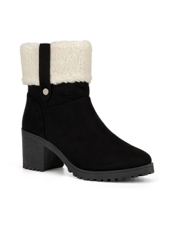 Olivia Miller Amy Women's Sherpa Cuff Ankle Boots