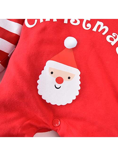 Aalizzwell Infant Baby Boys Girls My First Christmas Outfit Xmas Romper Elf Santa Clothes