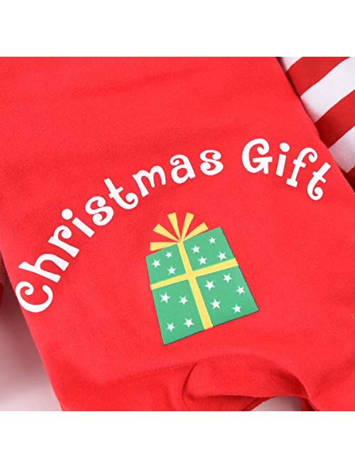 Aalizzwell Infant Baby Boys Girls My First Christmas Outfit Xmas Romper Elf Santa Clothes