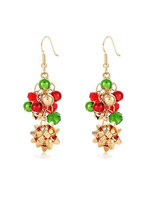 XOCARTIGE Christmas Earring Set Jingle Bell Drop Dangle Earrings Holiday Party Gift for Women Girls