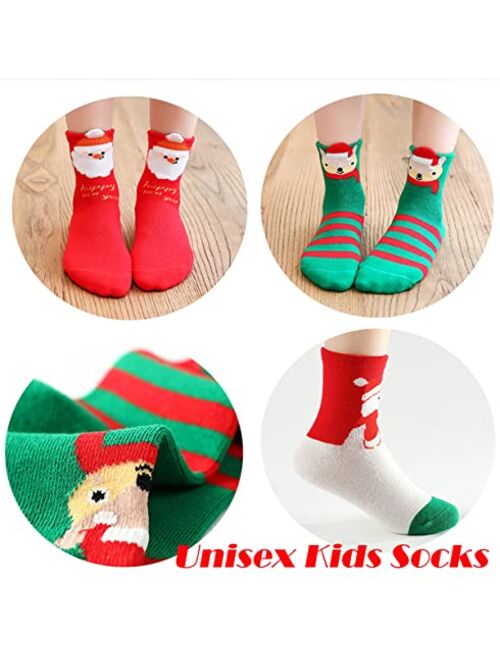 Yxbqueen Unisex Kids Christmas Socks Infant Toddler Christmas Holiday Socks Cartoon Christmas Cute Socks for Girls Boys Xmas Socks