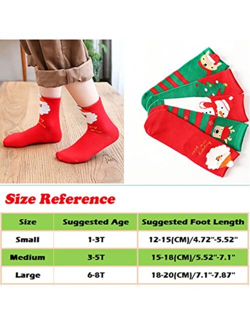 Yxbqueen Unisex Kids Christmas Socks Infant Toddler Christmas Holiday Socks Cartoon Christmas Cute Socks for Girls Boys Xmas Socks