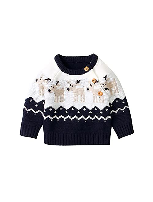 Gavol Toddle Baby Girl Boy Christmas Outfit Baby Girl Boy Christmas Sweater Sweatshirt Warm Crewneck Winter Clothes