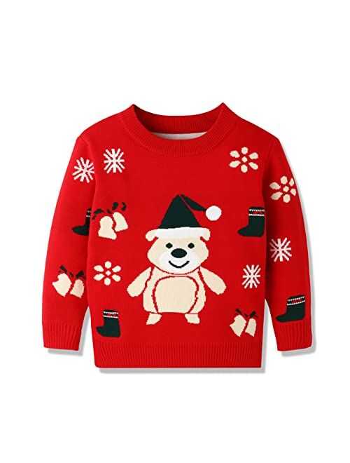 Gavol Toddle Baby Girl Boy Christmas Outfit Baby Girl Boy Christmas Sweater Sweatshirt Warm Crewneck Winter Clothes