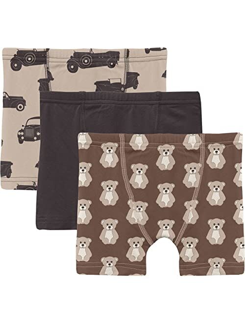 Kickee Pants Kids Print Boxer Briefs Set 3-Pack (Big Kids)