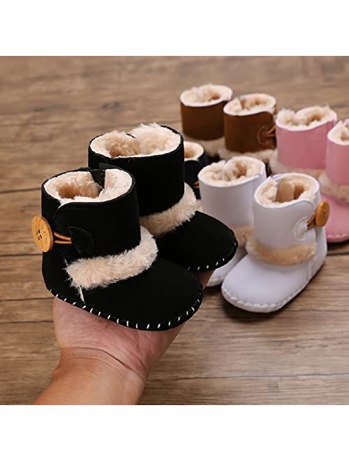 Jonbaem Newborn Baby Boys Girls Snow Winter Boots Infant Toddler Soft Sole Winter Warm Crib Booties Shoes