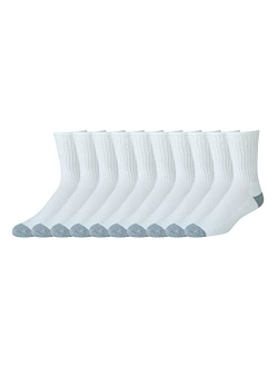 Men's Cotton Half Cushioned Crew Socks, Pack of 10