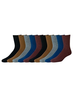 Men's Cotton Half Cushioned Crew Socks, Pack of 10