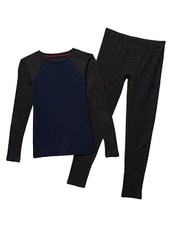 Climatesmart Boys Warm Baselayer Top & Bottoms 2 Piece Thermal Set Long Sleeve Shirt and Pants