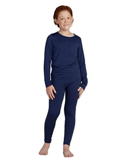 Boys Thermal Underwear Set, Fleece Lined Kids Long Johns Winter Base Layer Top & Bottom B03B18