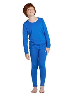 Boys Thermal Underwear Set, Fleece Lined Kids Long Johns Winter Base Layer Top & Bottom B03B18