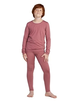 Boys Thermal Underwear Set, Fleece Lined Kids Long Johns Winter Base Layer Top & Bottom B03B18