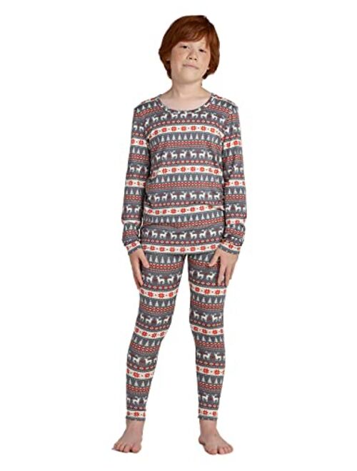 LAPASA Boys Thermal Underwear Set, Fleece Lined Kids Long Johns Winter Base Layer Top & Bottom B03B18