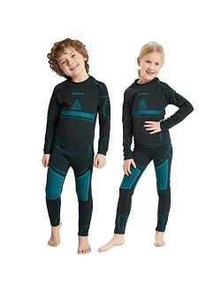 Nooyme Thermal Underwear for Kids Long Underwear Boys Girls Thermal Underwear Set, Kids Base Layer Kids Long Johns for Boys Girls