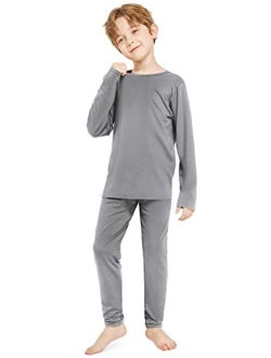 Resinta Boys' Fleece Lined Thermal Underwear Set Winter Kids Top & Long Johns Base Layer Shirt & Pants for Boys