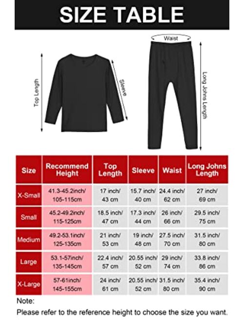 Resinta Boys' Fleece Lined Thermal Underwear Set Winter Kids Top & Long Johns Base Layer Shirt & Pants for Boys