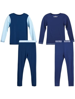 Black Bear Boys' Thermal Underwear Set - 4 Piece Performance Base Layer Long Sleeve T-Shirt and Long Johns Set