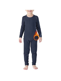 American Trends Boys Thermal Underwear Set Kids Long Johns Fleece Lined Boys Girls Base Layer Thermal Set for Winter