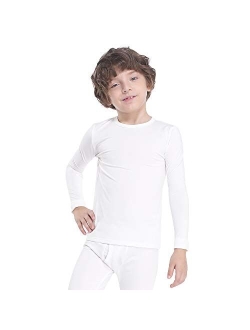 MANCYFIT Thermal Tops for Boys Fleece Lined Underwear Long Sleeve Undershirts Baselayer