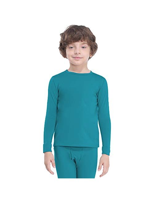 MANCYFIT Thermal Tops for Boys Fleece Lined Underwear Long Sleeve Undershirts Baselayer