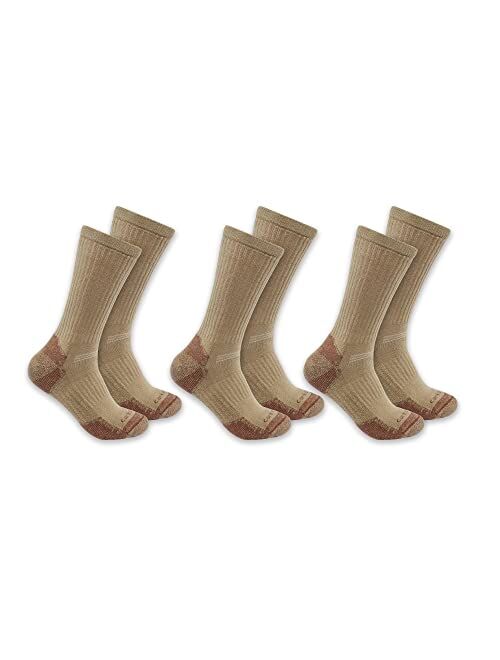 Carhartt mens Midweight Cotton Blend Sock 3 Pack