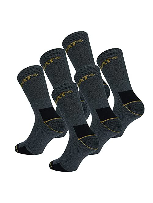 Caterpillar 6 Pairs Men's Work Socks - Accident Prevention, Reinforced Weft - Cotton