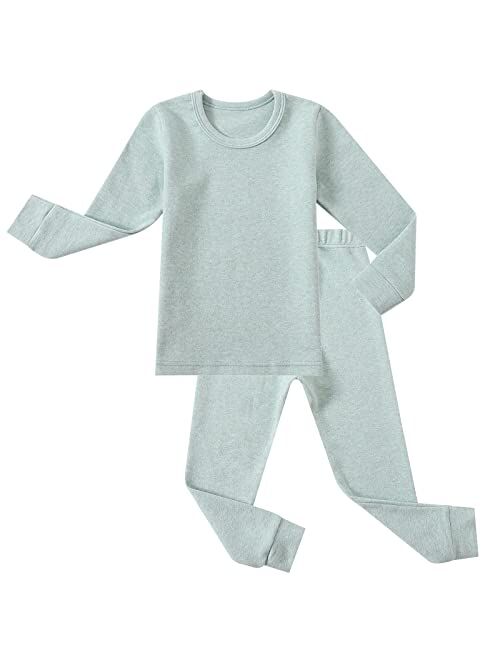 Jwwn Toddler Little Boys Girls Pajamas Set 2PCS Thermal Underwear Kids Pjs Sleepwear