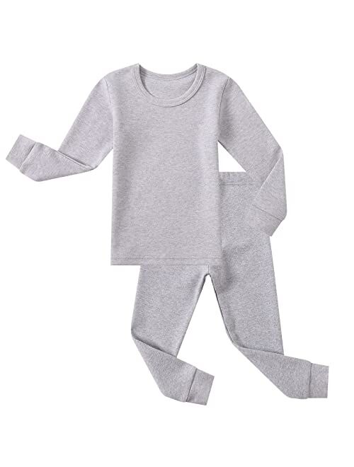 Jwwn Toddler Little Boys Girls Pajamas Set 2PCS Thermal Underwear Kids Pjs Sleepwear