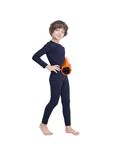 GAZIAR Thermal Underwear for Boys Long Underwear Set Ultra Soft Base Layer Kids Warm Long John Set