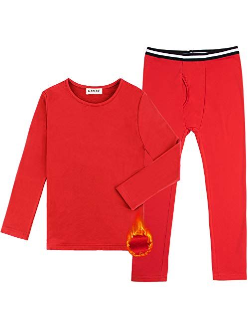 GAZIAR Thermal Underwear for Boys Long Underwear Set Ultra Soft Base Layer Kids Warm Long John Set