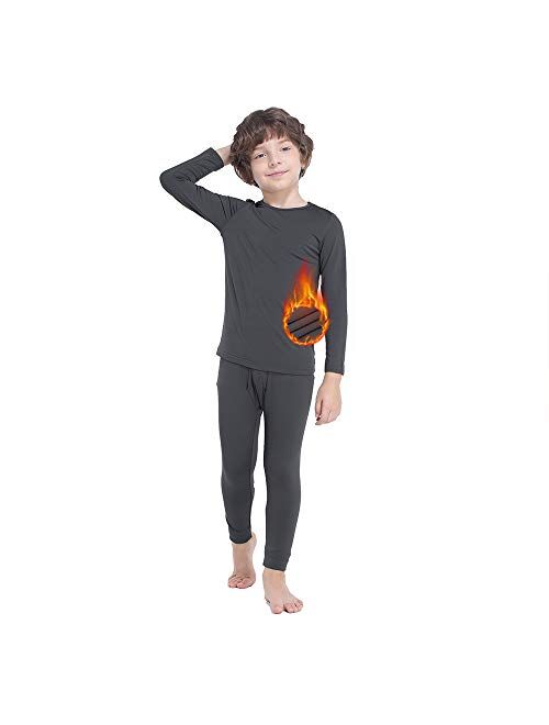 GAZIAR Thermal Underwear for Boys Long Underwear Set Ultra Soft Base Layer Kids Warm Long John Set