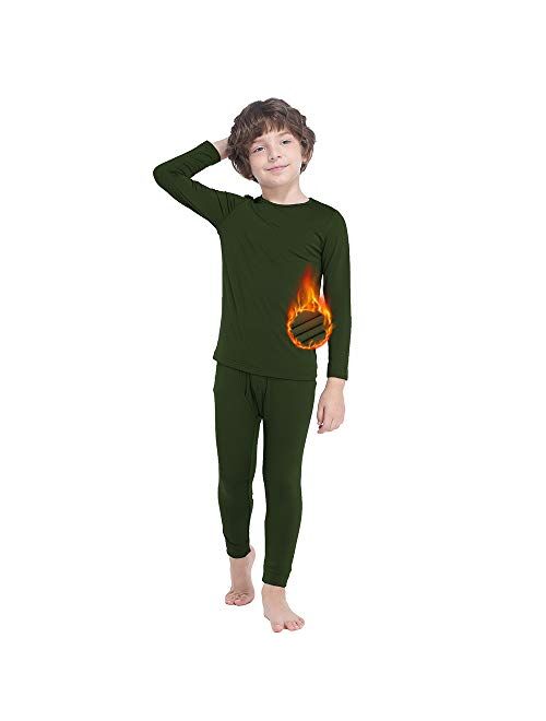 GAZIAR Thermal Underwear for Boys Long Underwear Set Ultra Soft Base Layer Kids Warm Long John Set