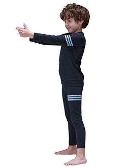 Mini-K Toddler Boys Girls Fleece Lined Soft Thermal Underwear Base Layer Long John Set Pajamas