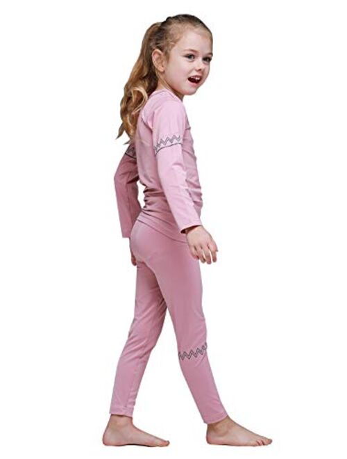 Mini-K Toddler Boys Girls Fleece Lined Soft Thermal Underwear Base Layer Long John Set Pajamas