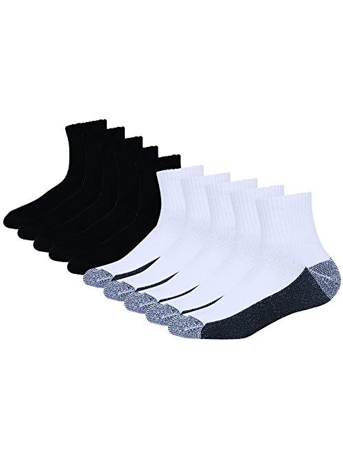 Enerwear 10P Pack Men's and Women's Cotton Moisture Wicking Cushion Low Cut Socks