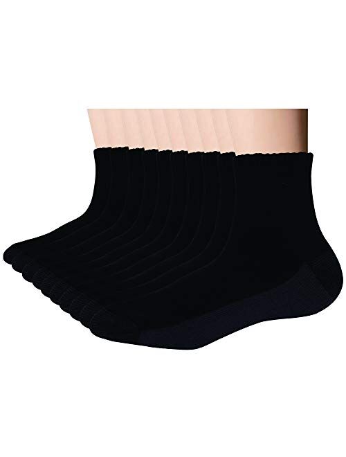 Enerwear 10P Pack Men's and Women's Cotton Moisture Wicking Cushion Low Cut Socks