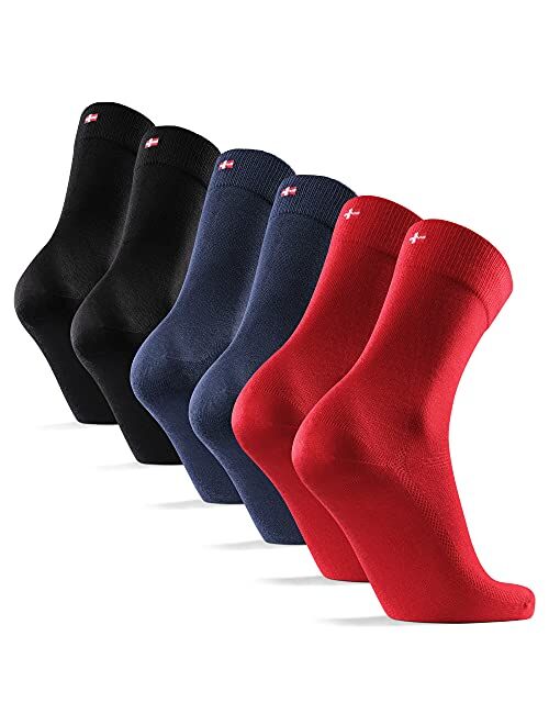 DANISH ENDURANCE Bamboo Dress Socks for Men & Women 6-Pack, Made in EU, Premium Comfort, Super Soft, Breathable, Classic