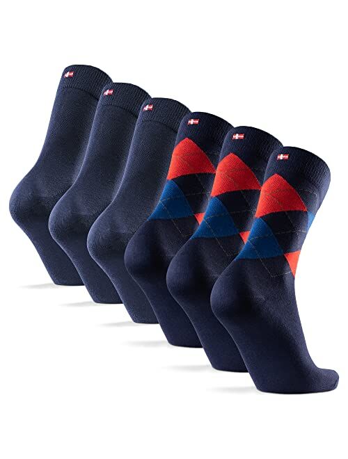 DANISH ENDURANCE Bamboo Dress Socks for Men & Women 6-Pack, Made in EU, Premium Comfort, Super Soft, Breathable, Classic