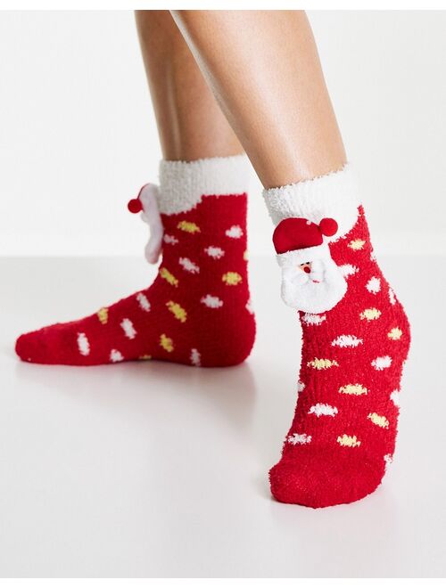 Loungeable 3D Santa dot socks Christmas tree decorations