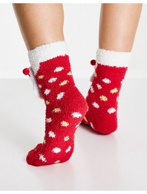 Loungeable 3D Santa dot socks Christmas tree decorations