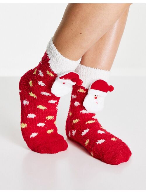 Loungeable 3D Santa dot socks Christmas tree decorations