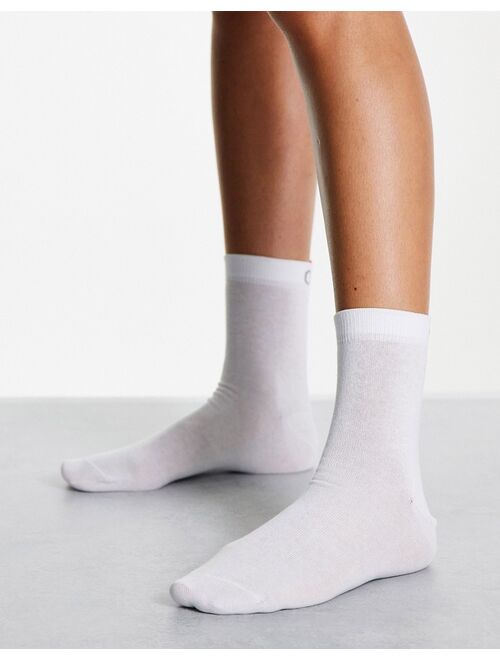 ASOS DESIGN Christmas ankle socks with happy Santa in white