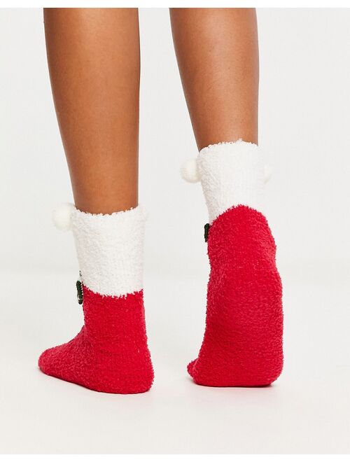 Loungeable Christmas polarbear socks gift box in white