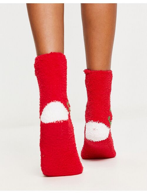 Loungeable Christmas elf socks gift box in cream