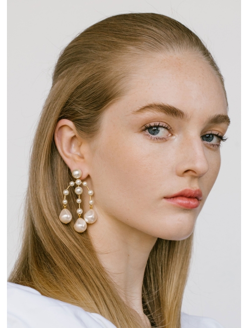 Jennifer Behr Dara pearl chandelier earrings