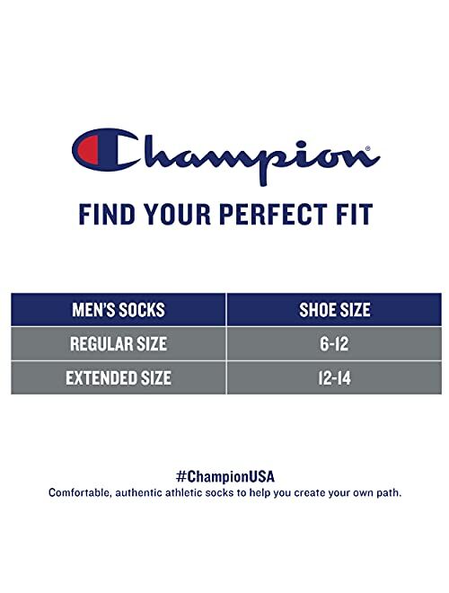 Champion Mens Socks, Ankle Socks, Cushioned Athletic Socks, 6 and 12 Pairs Pack