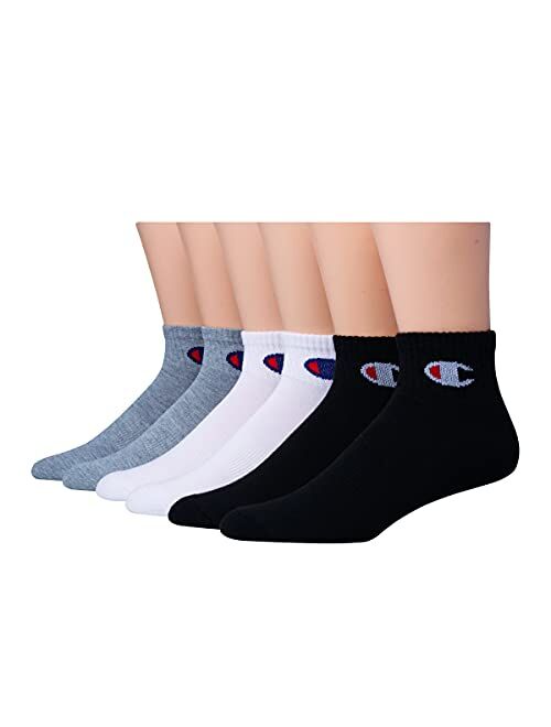 Champion Mens Socks, Ankle Socks, Cushioned Athletic Socks, 6 and 12 Pairs Pack