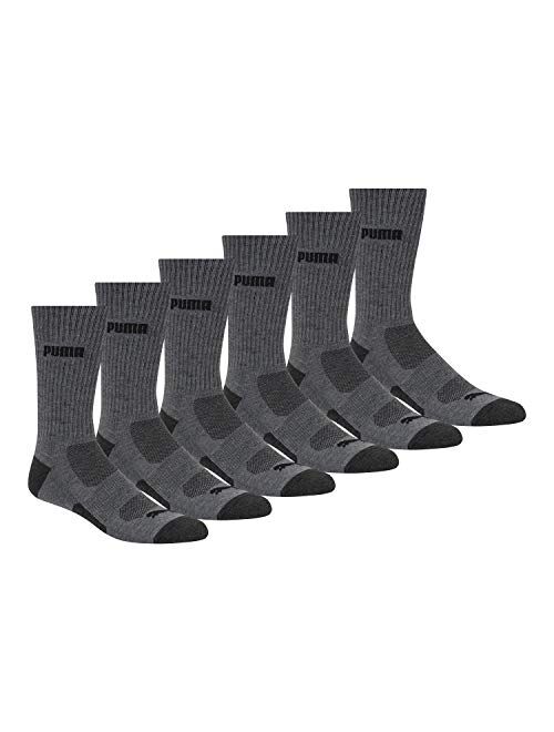 PUMA mens 6 Pack Crew Socks