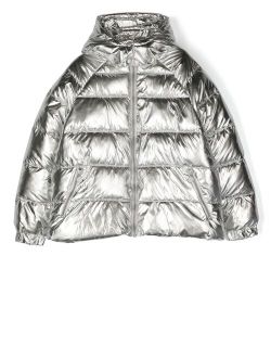 Kids metallic-effect padded jacket