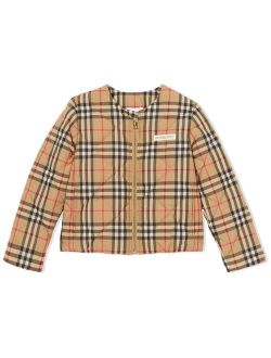 Kids Vintage Check diamond-quilted jacket